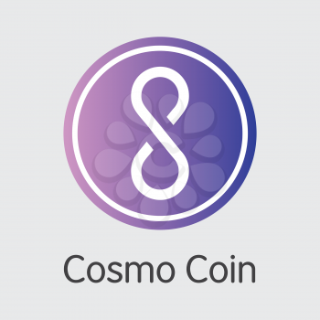 COSM - Cosmo Coin. The Logo or Emblem of Money, Market Emblem, ICOs Coins and Tokens Icon.