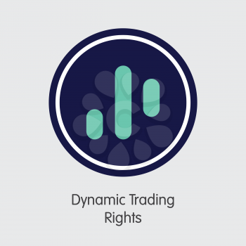 DTR - Dynamic Trading Rights. The Trade Logo or Emblem of Virtual Currency, Market Emblem, ICOs Coins and Tokens Icon.