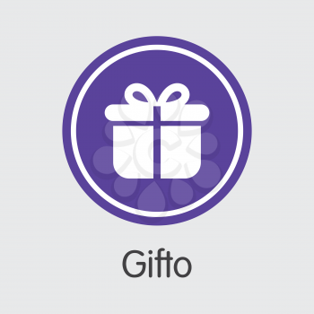 GTO - Gifto. The Logo or Emblem of Virtual Currency, Market Emblem, ICOs Coins and Tokens Icon.
