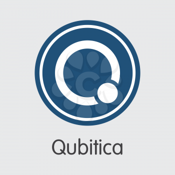 QBIT - Qubitica. The Market Logo or Emblem of Crypto Coins, Market Emblem, ICOs Coins and Tokens Icon.