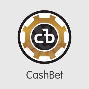 Cashbet Vector Pictogram Symbol for Internet Money. Cryptographic Currency Element of CBC and Pictogram Symbol for using in Web Projects or Mobile Applications.