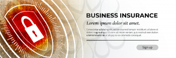 Business Insurance - Handsome Web Banner Concept. Vector illustration.