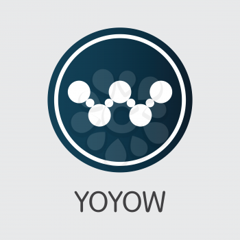 Yoyow Finance. Blockchain Cryptocurrency - Vector Sign Icon. Modern Computer Network Technology Sign Icon. Digital Coin Illustration of YYW. Concept Design Element.