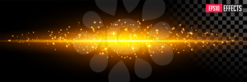 Creative Vector Illustration of Abstract Lighting Flare. Element Gold Light with Lens Effect. Concept Graphic Element.
