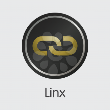 Linx - Blockchain Cryptocurrency Element. Vector Icon of Cryptographic Currency Icon on Grey Background. Vector Sign Icon LINX.