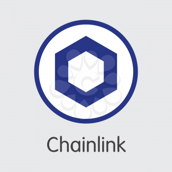 LINK - Chainlink. The Market Logo or Emblem of Coin, Market Emblem, ICOs Coins and Tokens Icon.