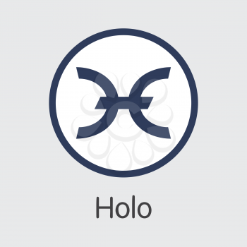 HOT - Holo. The Market Logo or Emblem of Crypto Coins, Market Emblem, ICOs Coins and Tokens Icon.