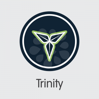 Trinity - Cryptographic Currency Element. Vector Element of Blockchain Cryptocurrency Icon on Grey Background. Vector Icon TTY.