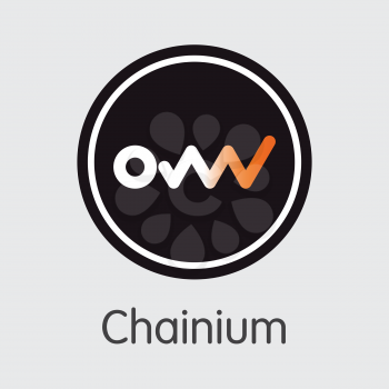 Chainium CHX . - Vector Icon of Virtual Currency. 