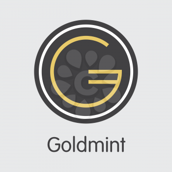 Goldmint GOLD . - Vector Icon of Virtual Currency. 