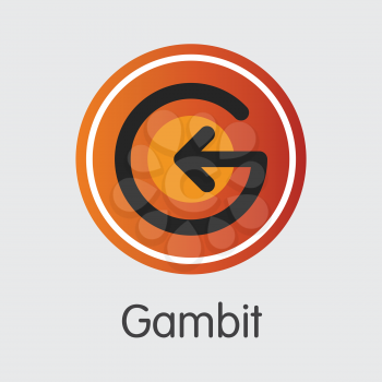 Gambit Blockchain Based Secure Blockchain Cryptocurrency. Isolated on Grey GAM Vector Graphic Symbol.