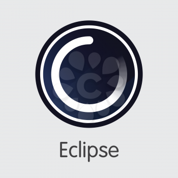 Crypto Currency Eclipse. Net Banking and EC Mining Vector Concept. Cryptographic Currency Mining Finance Sign Icon.