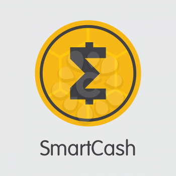 Vector Smartcash Cryptocurrency Web Icon. Mining, Coin, Exchange. Vector Colored Logo of SMART.