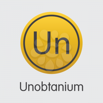 Unobtanium Vector Graphic Symbol for Internet Money. Cryptocurrency Icon of UNO and Illustration for using in Web Projects or Mobile Applications.