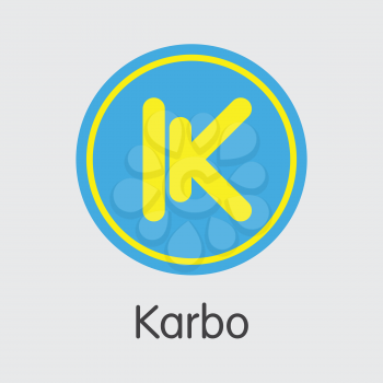 Cryptocurrency Karbo. Net Banking and KRB Mining Vector Concept. Cryptocurrency Mining Finance Logo.