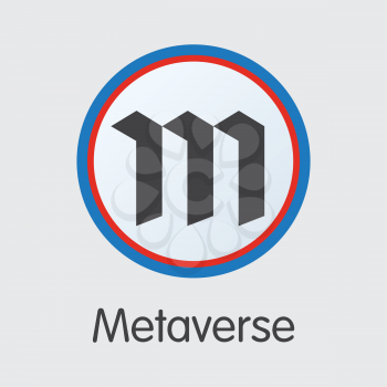 Metaverse Finance. Cryptocurrency - Vector Coin Pictogram. Modern Computer Network Technology Pictogram Symbol. Digital Sign Icon of ETP. Concept Design Element.