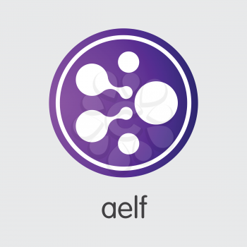 Aelf Vector Coin Illustration for Internet Money. Blockchain Cryptocurrency Trading Sign of ELF and Icon for using in Web Projects or Mobile Applications.