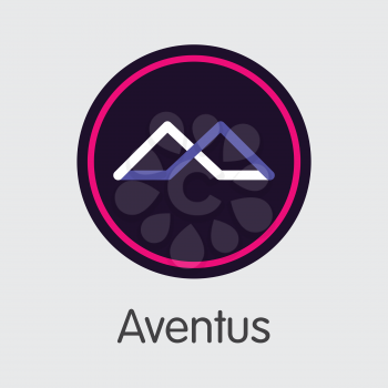 Vector Aventus Crypto Currency Graphic Symbol. Mining, Coin, Exchange. Vector Colored Logo of AVT.