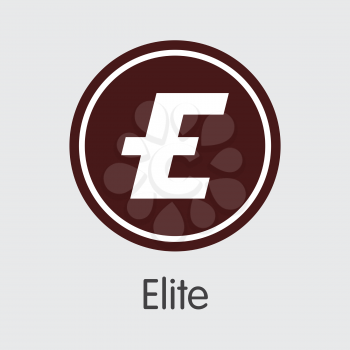 Elite - Crypto Currency Element. Vector Graphic Symbol of Blockchain Cryptocurrency Icon on Grey Background. Vector Element 1337.