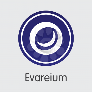 Blockchain Cryptocurrency Evareium. Net Banking and EVM Mining Vector Concept. Digital Currency Mining Finance Coin Pictogram.