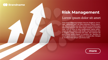 Risk Management - Web Template in Trendy Colors. Business Arrow Target Direction to Growth and Success. Modern Vector Illustration or Design Template.
