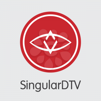Blockchain Cryptocurrency Singulardtv. Net Banking and SNG Mining Vector Concept. Crypto Currency Mining Finance Coin Symbol.