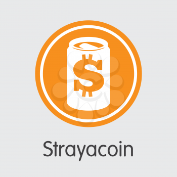 Strayacoin NAH . - Vector Icon of Cryptocurrency. Strayacoin Virtual Currency Coin.