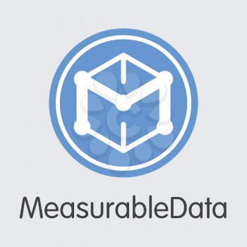 Measurabledata MDT . - Vector Icon of Cryptographic Currency. 