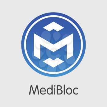 Medibloc MED . - Vector Icon of Cryptocurrency 