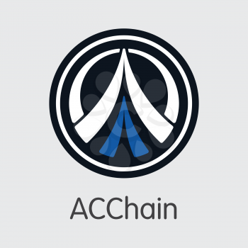 ACC - Acchain. The Crypto Coins or Cryptocurrency Logo. Market Emblem, Coins ICOs and Tokens.