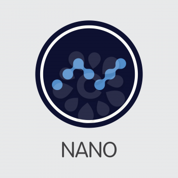 NANO - Nano. The Crypto Coins or Cryptocurrency Logo. Market Emblem, Coins ICOs and Tokens.