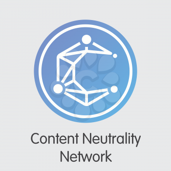 Content Neutrality Network CNN . - Vector Icon of Cryptocurrency.