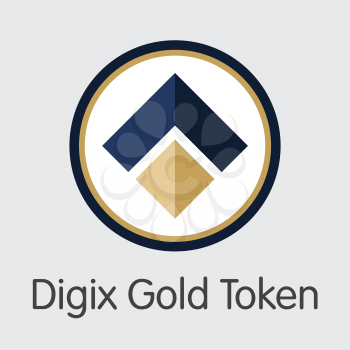 Digix Gold Token DIGIX . - Vector Icon of Crypto Currency. 