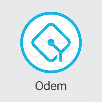 Odem ODE . - Vector Icon of Digital Currency. 