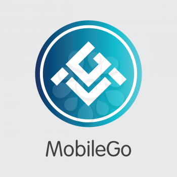 Mobilego MGO . - Vector Icon of Cryptographic Currency. 
