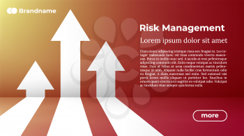 RISK MANAGEMANT - Web Template in Trendy Colors. Business Arrow Target Direction to Growth and Success. Modern Vector Illustration or Design Template.