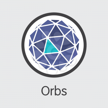 ORBS - Orbs. The Icon or Emblem of Cryptocurrency, Market Emblem, ICOs Coins and Tokens Icon.