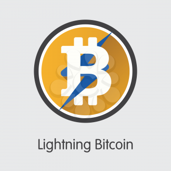 LBTC - Lightning Bitcoin. The Icon or Emblem of Money, Market Emblem, ICOs Coins and Tokens Icon.