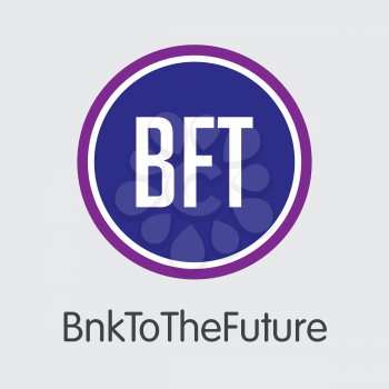BFT - Bnktothefuture. The Icon or Emblem of Coin, Market Emblem, ICOs Coins and Tokens Icon.