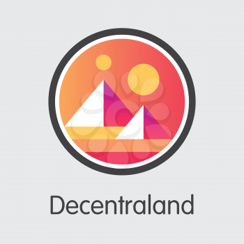 MANA - Decentraland. The Market Logo or Emblem of Virtual Currency, Market Emblem, ICOs Coins and Tokens Icon.