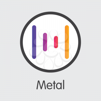 MTL - Metal. The Icon or Emblem of Money, Market Emblem, ICOs Coins and Tokens Icon.