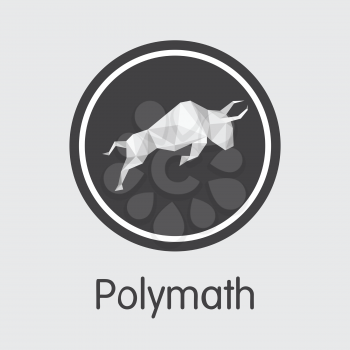POLY - Polymath. The Icon or Emblem of Crypto Coins, Market Emblem, ICOs Coins and Tokens Icon.