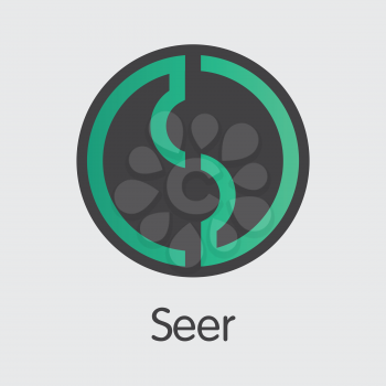 Seer SEE . - Vector Icon of Virtual Currency. 