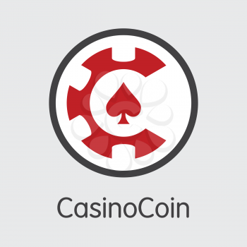CSC - Casinocoin. The Icon or Emblem of Coin, Market Emblem, ICOs Coins and Tokens Icon.