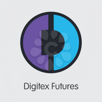 DGTX - Digitex Futures. The Market Logo or Emblem of Money, Market Emblem, ICOs Coins and Tokens Icon.
