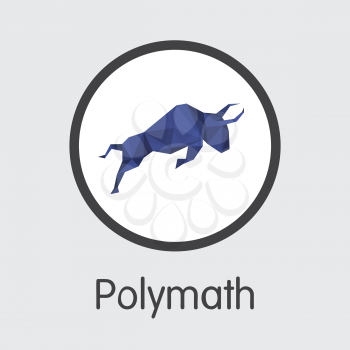 POLY - Polymath. The Market Logo or Emblem of Virtual Currency, Market Emblem, ICOs Coins and Tokens Icon.