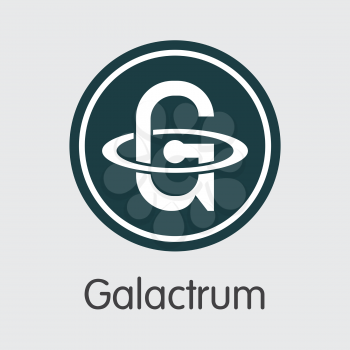 Galactrum Finance. Cryptographic Currency - Vector Coin Illustration. Modern Computer Network Technology Sign Icon. Digital Element of ORE. Concept Design Element.