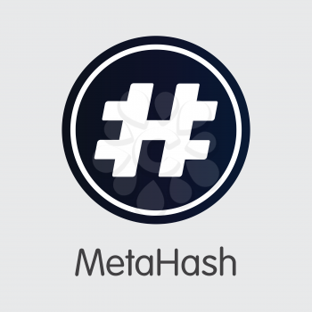 MHC - Metahash. The Market Logo or Emblem of Virtual Momey, Market Emblem, ICOs Coins and Tokens Icon.