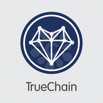 TPAY - Truechain. The Market Logo or Emblem of Virtual Momey, Market Emblem, ICOs Coins and Tokens Icon.