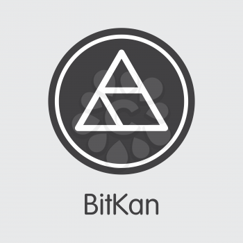 KAN - Bitkan. The Market Logo or Emblem of Virtual Currency, Market Emblem, ICOs Coins and Tokens Icon.